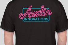 Load image into Gallery viewer, Austin Innovations NEON Logo Tee – BLACK
